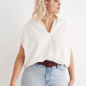 Madewell Central Oversized Open Sleeved White
Button Front Shirt Top XL